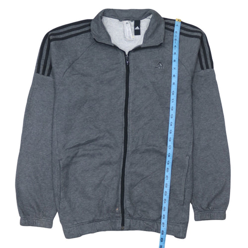 adidas Men Grey Full Zip Sweatshirt 2XL Regular Fit Jersey