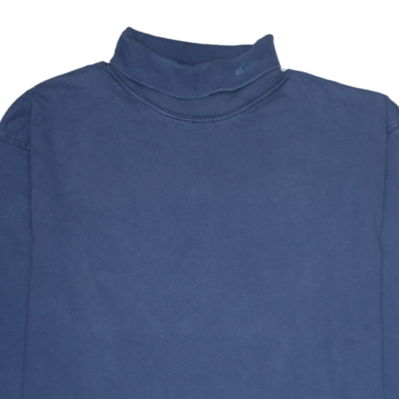 Quiksilver Men Blue Mock Neck Long Sleeve Cotton Sweatshirt L
