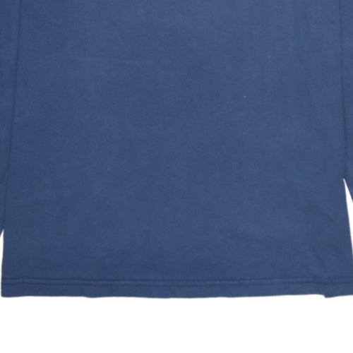 Quiksilver Men Blue Mock Neck Long Sleeve Cotton Sweatshirt L