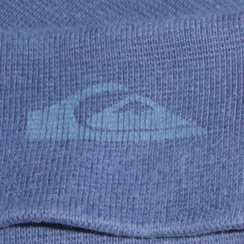 Quiksilver Men Blue Mock Neck Long Sleeve Cotton Sweatshirt L