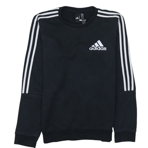 Adidas Men's Black Small Crew Neck Pullover Sweatshirt