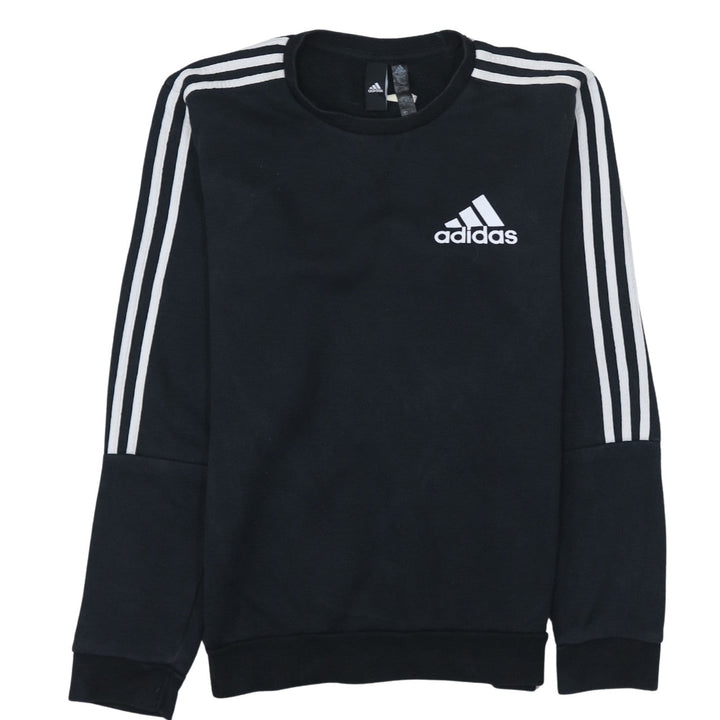 Adidas Men's Black Small Crew Neck Pullover Sweatshirt