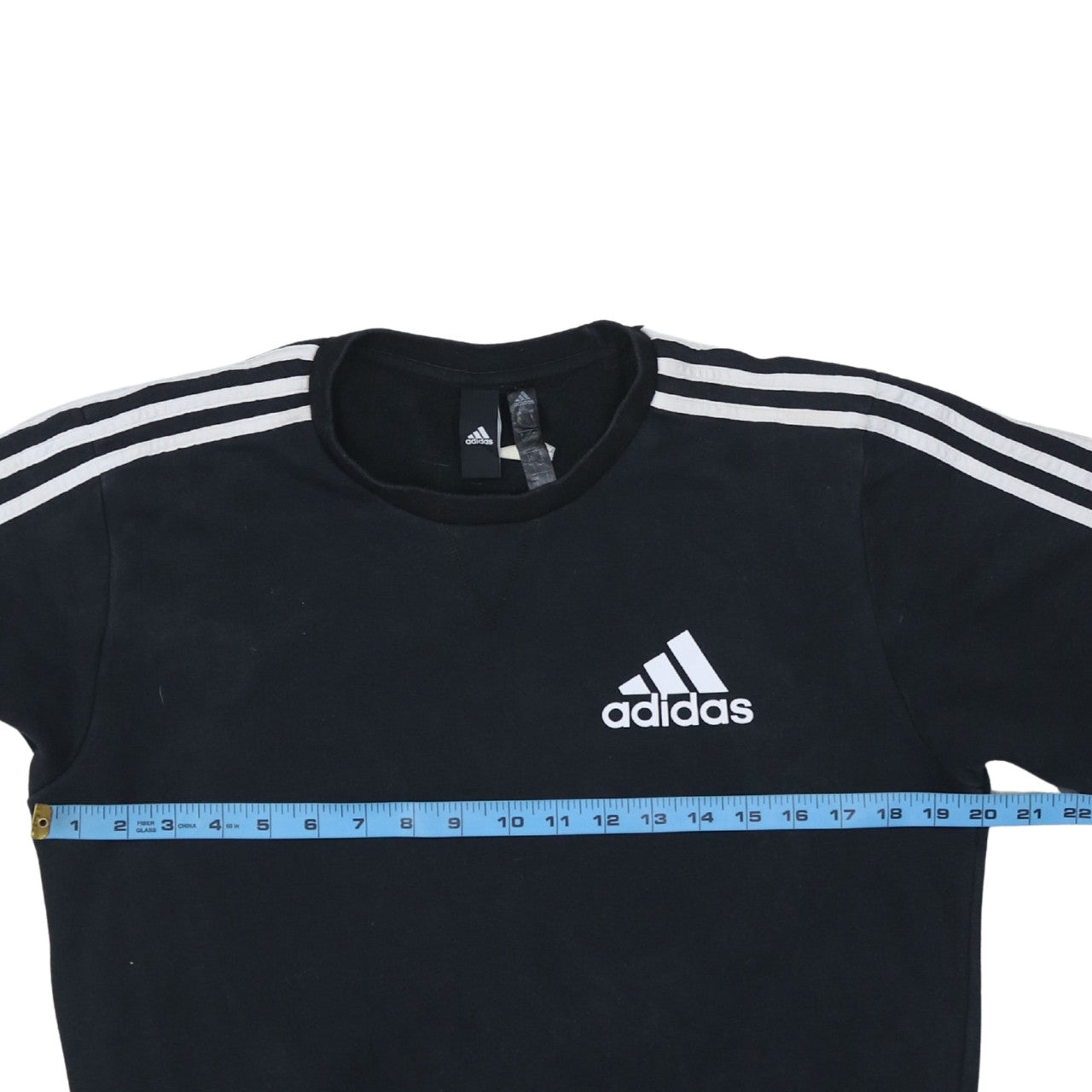 Adidas Men's Black Small Crew Neck Pullover Sweatshirt