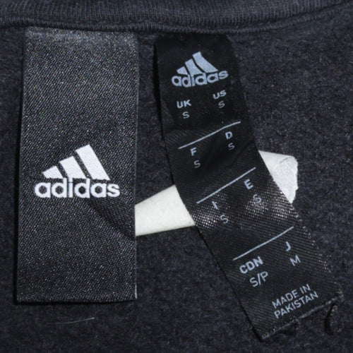 Adidas Men's Black Small Crew Neck Pullover Sweatshirt