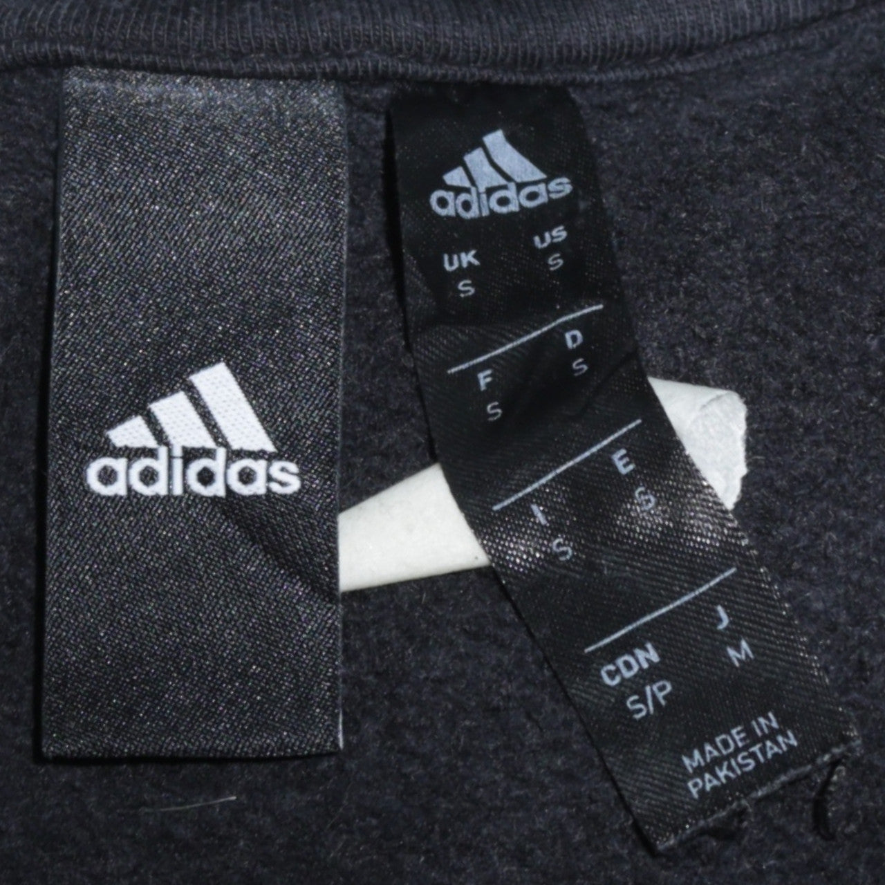Adidas Men's Black Small Crew Neck Pullover Sweatshirt