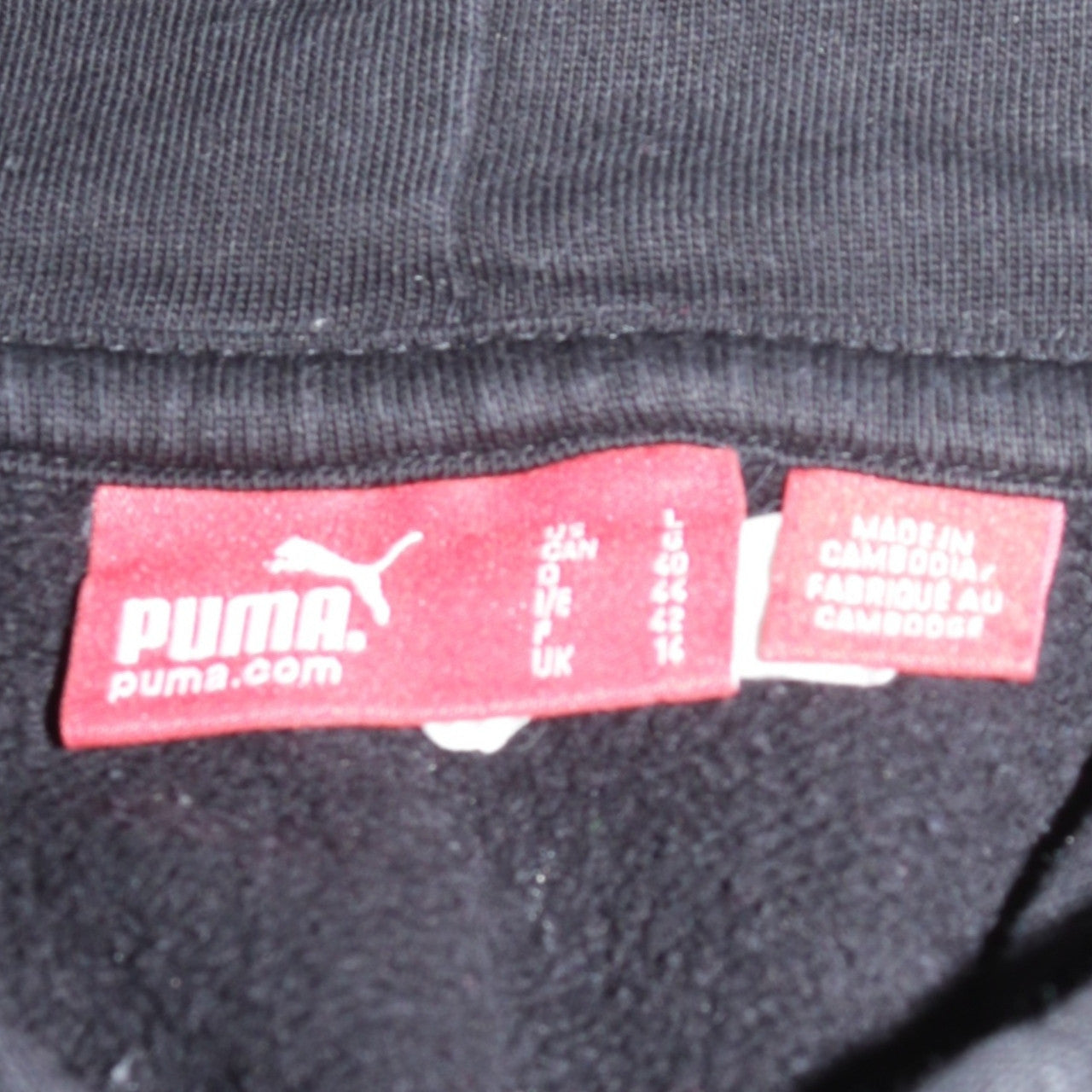 Puma Men's Black Pullover Hoodie Size L Regular Fit Sportswear