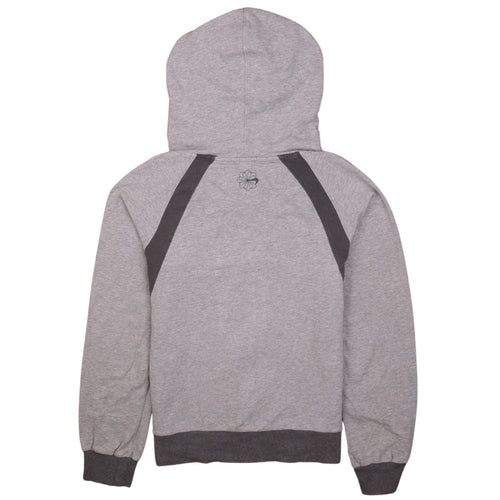 Nike Womens Grey Full Zip Hoodie Size UK 12/14 Sportswear Cotton Blend