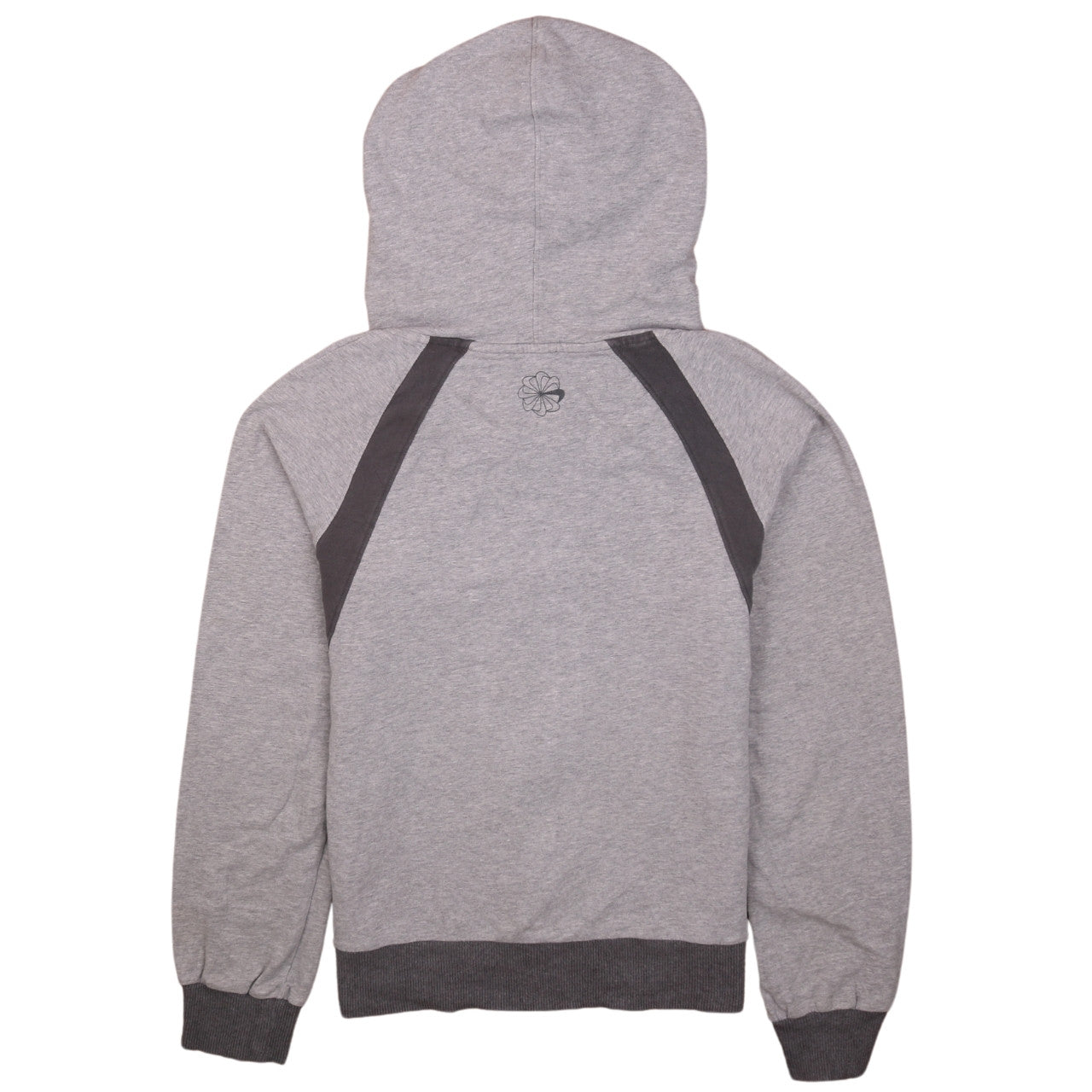 Nike Womens Grey Full Zip Hoodie Size UK 12/14 Sportswear Cotton Blend