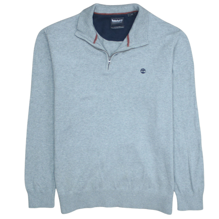 Timberland Men’s Grey Cotton 1/2 Zip High Neck Jumper Size L