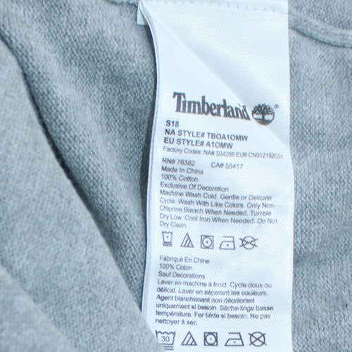 Timberland Men’s Grey Cotton 1/2 Zip High Neck Jumper Size L