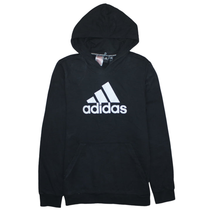 Adidas Boys Black Pullover Hoodie 15-16 Years Logo Sportswear