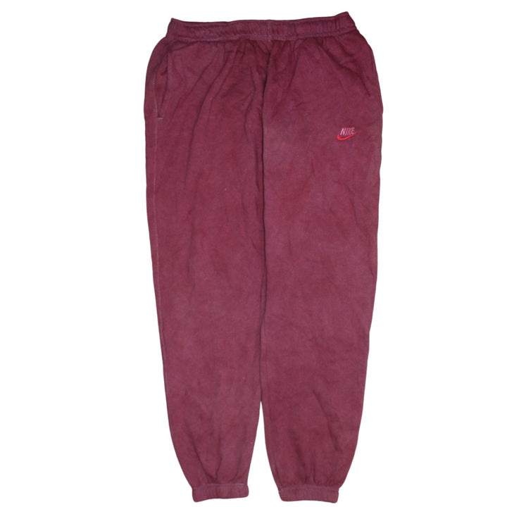 Nike Women’s Red Jogger Sweatpants L Fleece Elastic Waist Activewear
