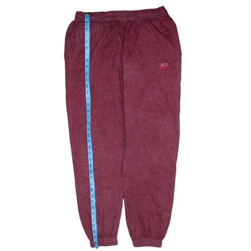 Nike Women’s Red Jogger Sweatpants L Fleece Elastic Waist Activewear