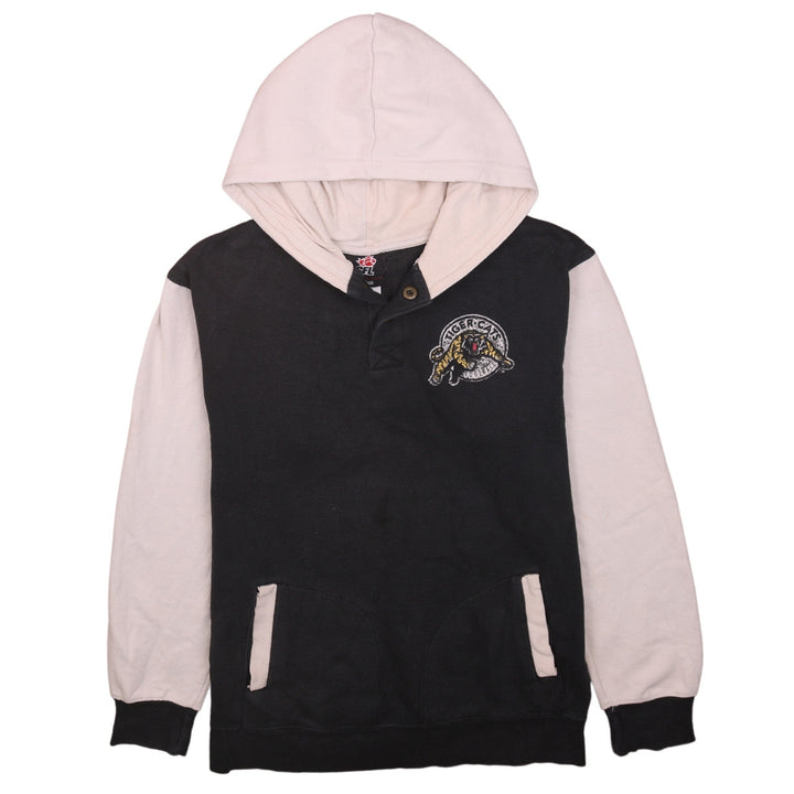 Reebok Women Black Beige Hamilton Tiger-Cats Hooded Sweatshirt Size L