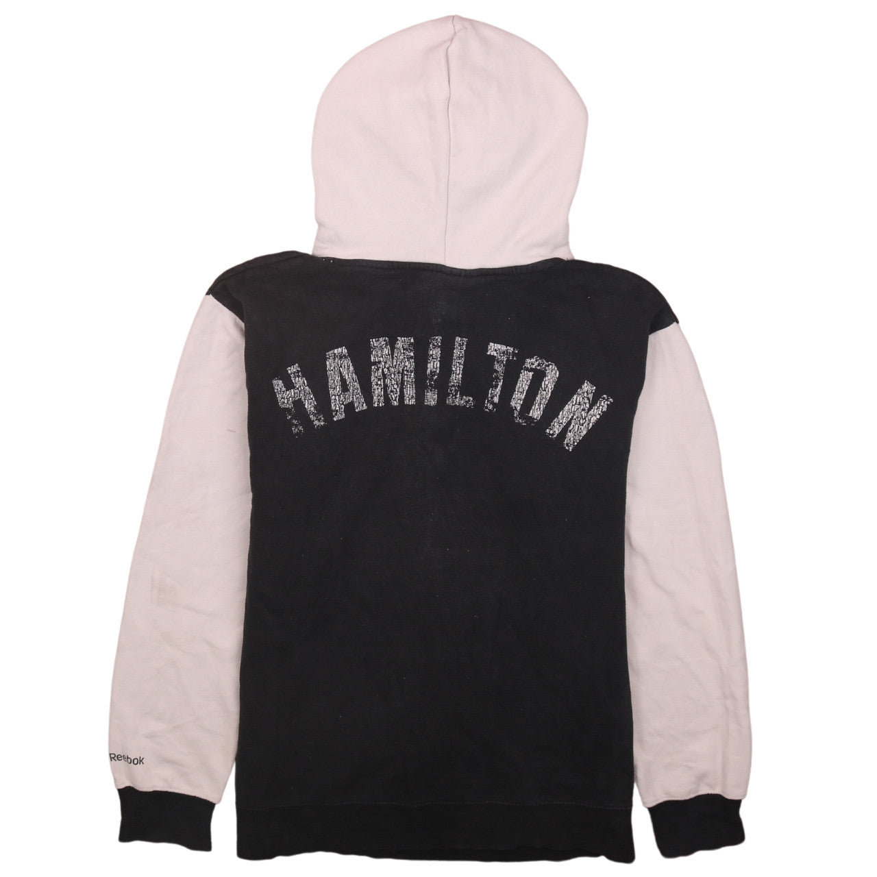 Reebok Women Black Beige Hamilton Tiger-Cats Hooded Sweatshirt Size L