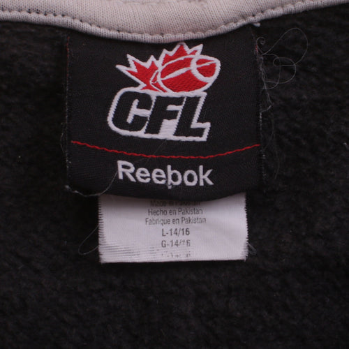 Reebok Women Black Beige Hamilton Tiger-Cats Hooded Sweatshirt Size L