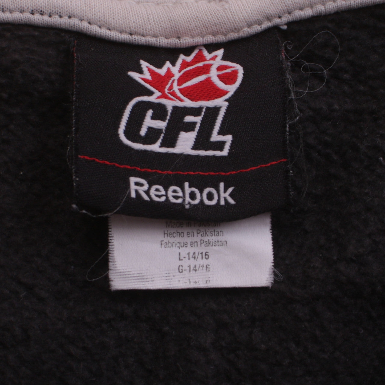 Reebok Women Black Beige Hamilton Tiger-Cats Hooded Sweatshirt Size L