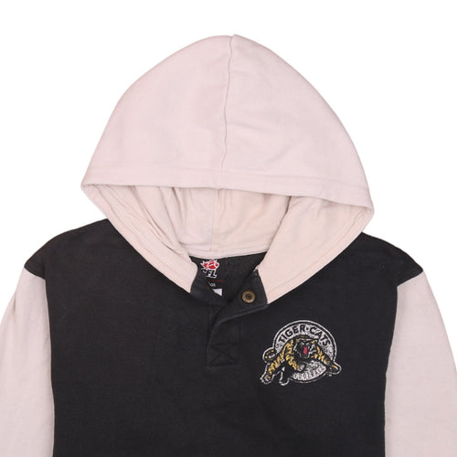 Reebok Women Black Beige Hamilton Tiger-Cats Hooded Sweatshirt Size L