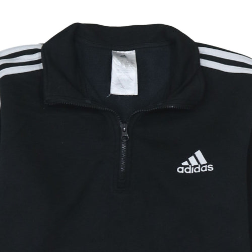 Adidas Womens Black 1/4 Zip Pullover Sweatshirt Size L