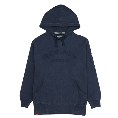 Reebok Classic Women's Navy Pullover Hoodie XL Cotton Blend Casual