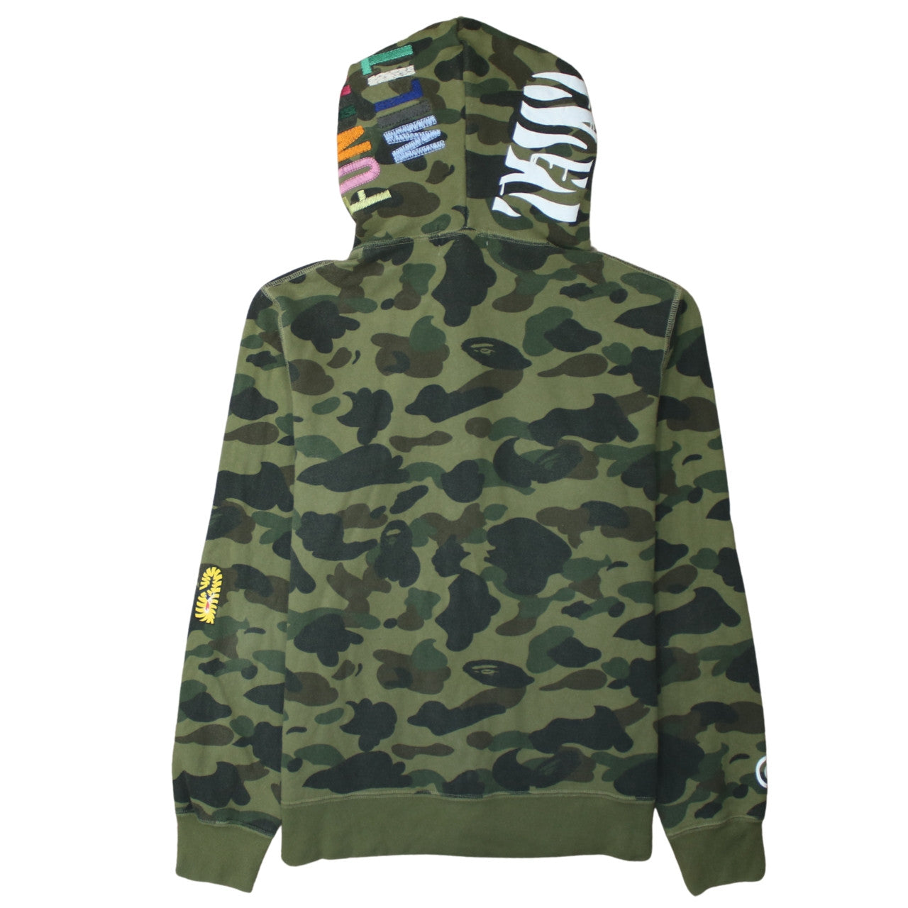 A Bathing Ape Men's Green Camouflage Full Zip Hoodie Size L