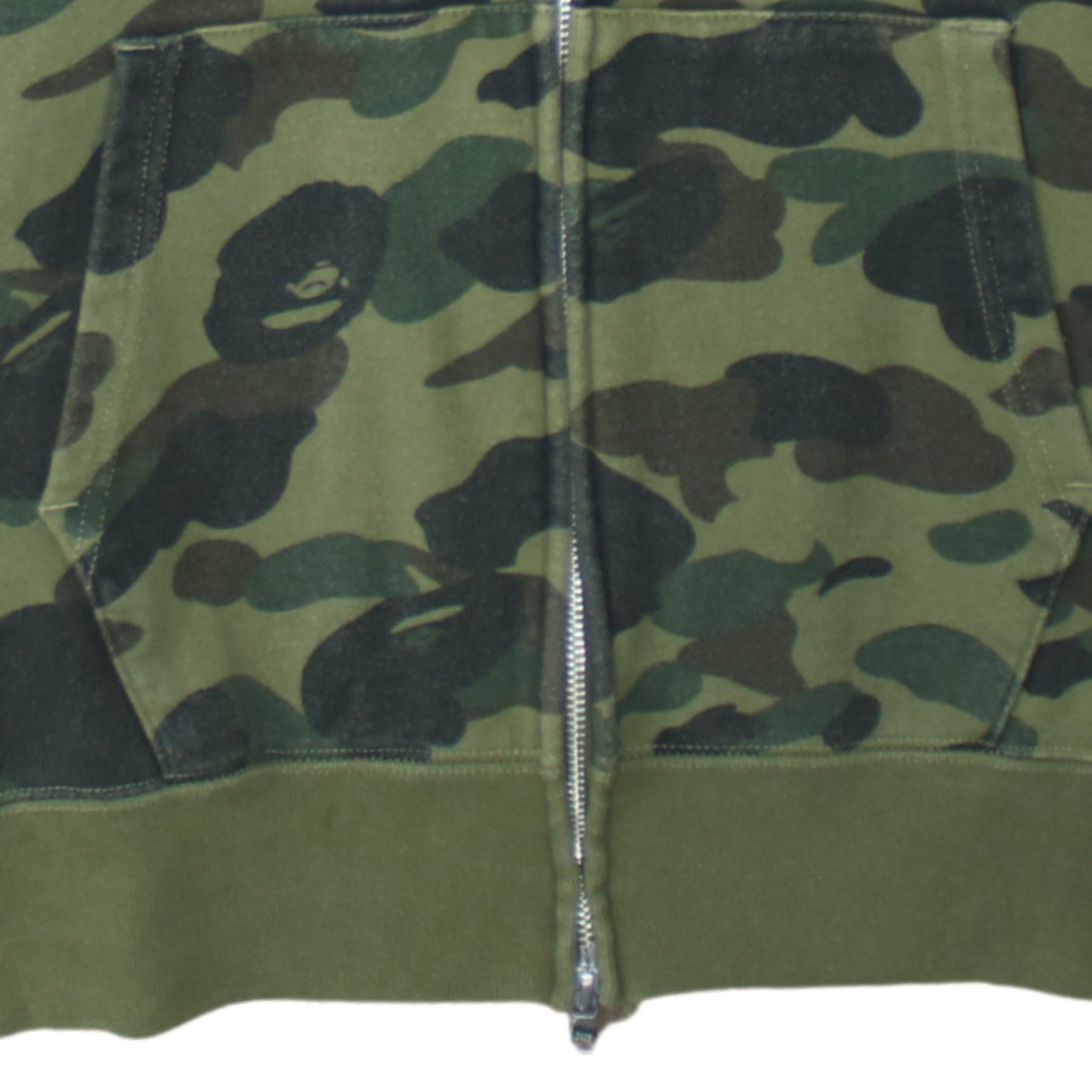 A Bathing Ape Men's Green Camouflage Full Zip Hoodie Size L