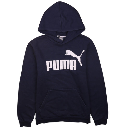 Puma Boys Navy Blue Pullover Hoodie 15-16 Years Logo Design