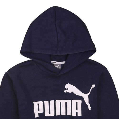 Puma Boys Navy Blue Pullover Hoodie 15-16 Years Logo Design