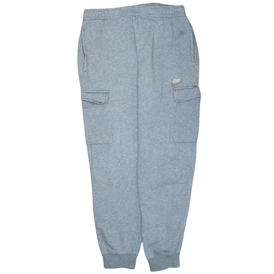 Nike Men's Grey Jogger Trousers M Regular Fit Cotton Blend