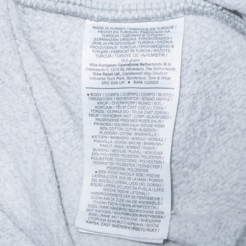 Nike Men's Grey Jogger Trousers M Regular Fit Cotton Blend