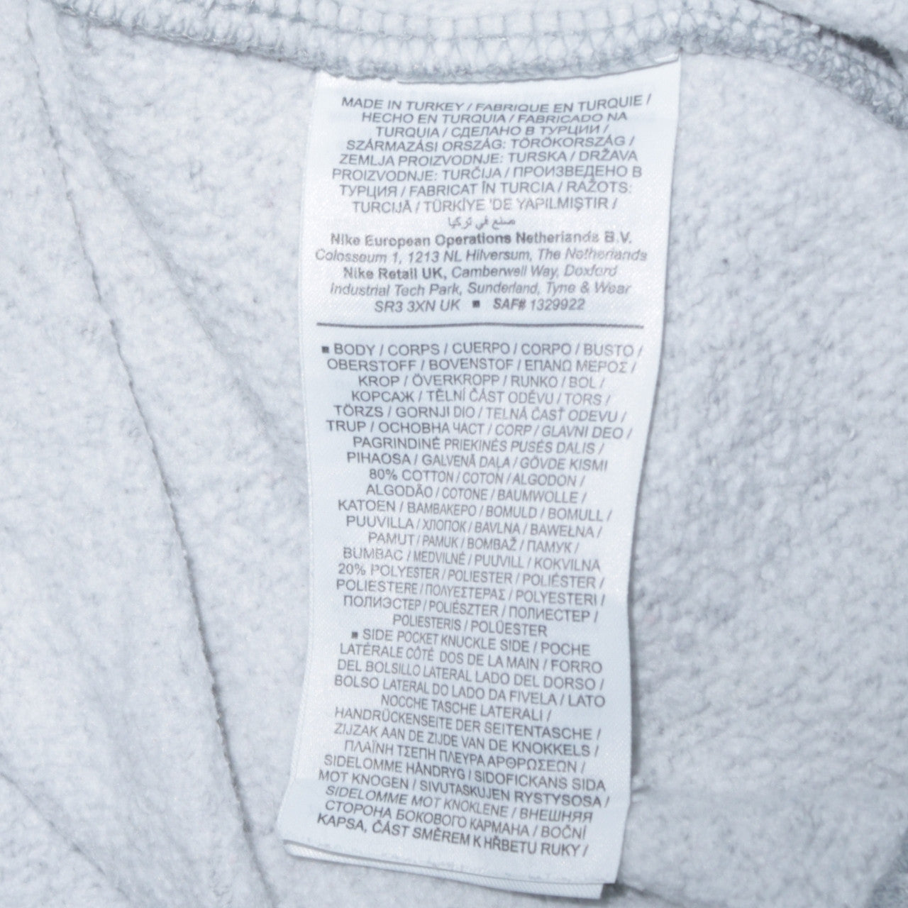 Nike Men's Grey Jogger Trousers M Regular Fit Cotton Blend