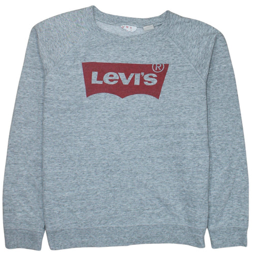Levi's Men's Grey Logo Crew Neck Pullover Sweatshirt Size L
