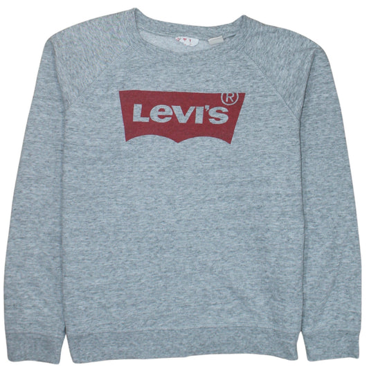 Levi's Men's Grey Logo Crew Neck Pullover Sweatshirt Size L