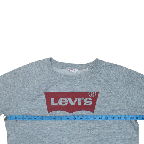 Levi's Men's Grey Logo Crew Neck Pullover Sweatshirt Size L