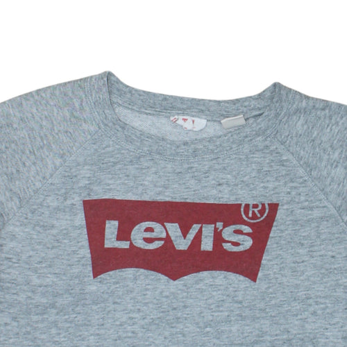 Levi's Men's Grey Logo Crew Neck Pullover Sweatshirt Size L