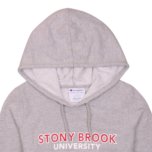 Champion Women Grey Pullover Hoodie Stony Brook University L