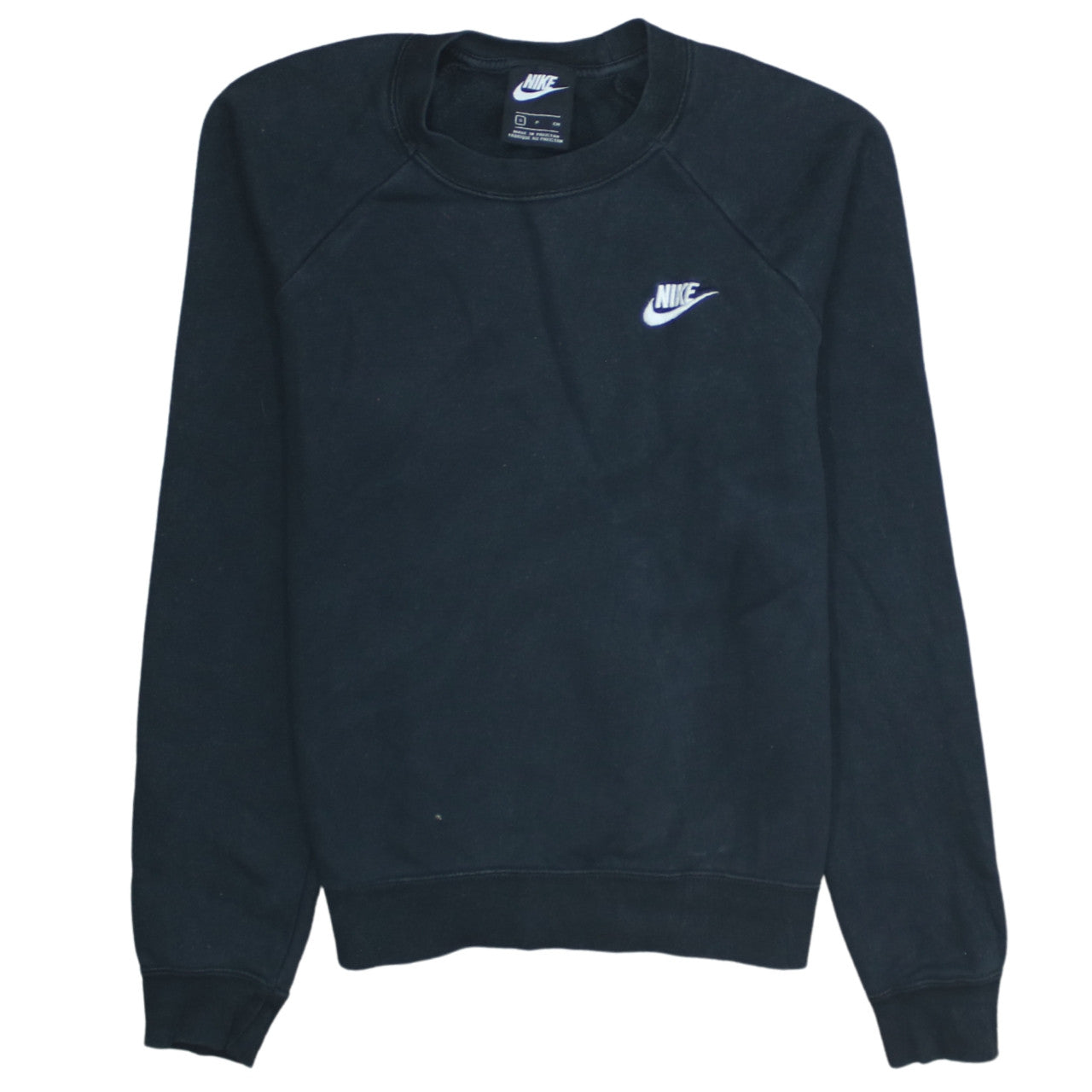 Nike Women’s Black Small Crew Neck Pullover Sweatshirt 80% Cotton