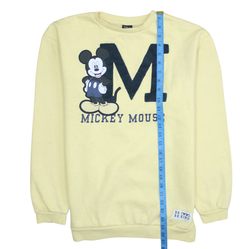 Disney at Primark Boys Yellow Mickey Mouse Sweatshirt 14-15 Years Crew Neck