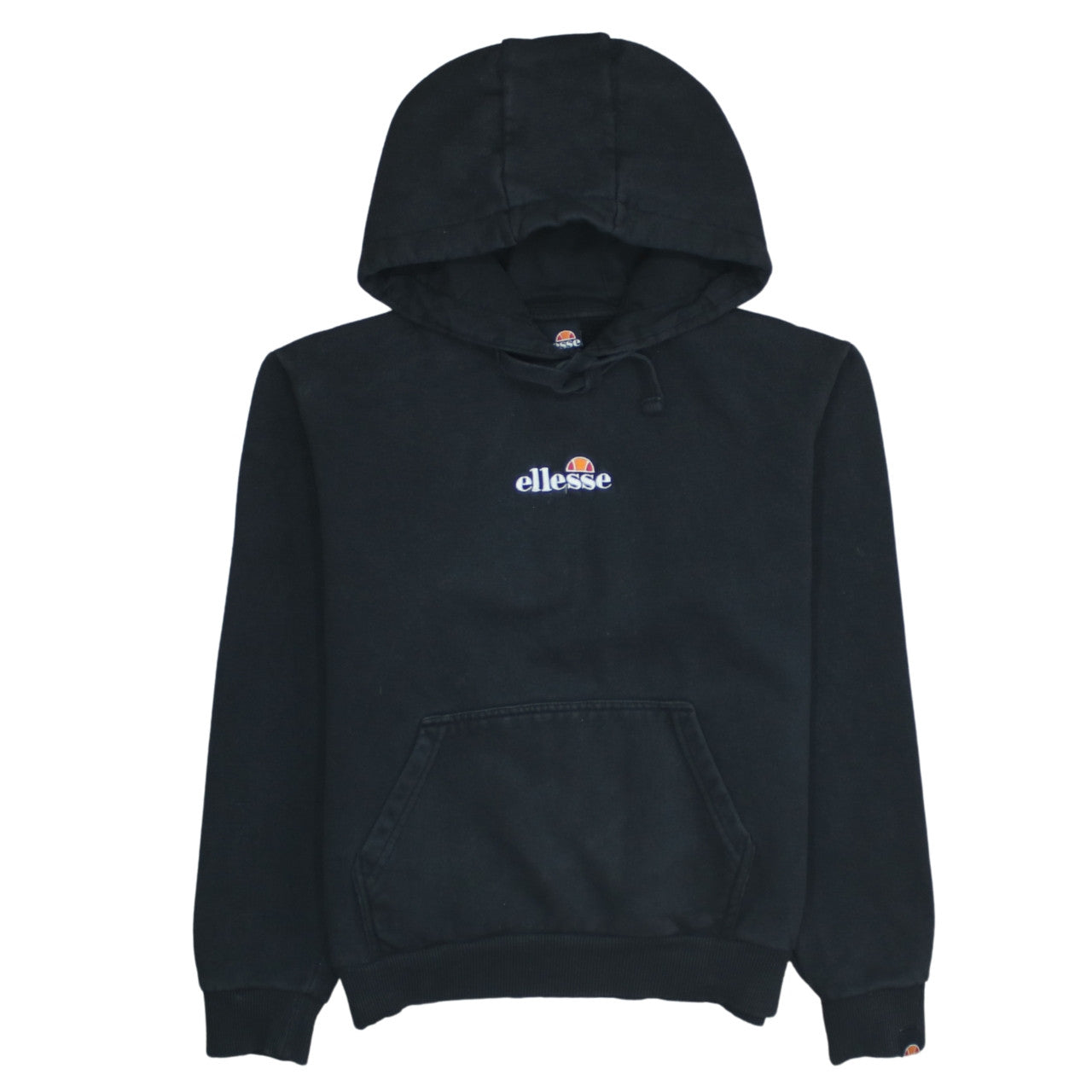 Ellesse Mens Black Pullover Hoodie Medium Logo Embroidered Fleece Sweatshirt