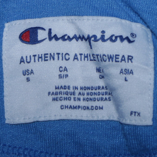 Champion Men's Blue Pullover Hoodie Size S Graphic Logo Sweatshirt