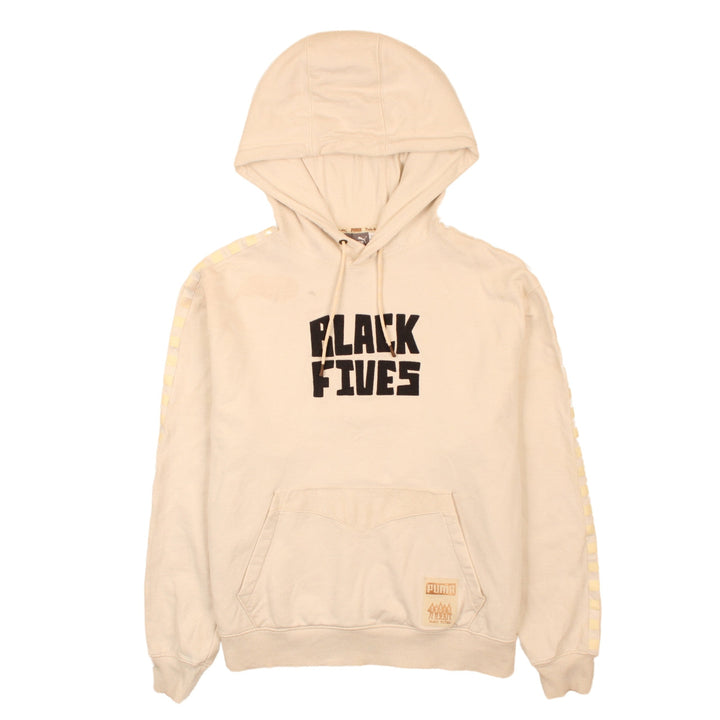 Puma Men’s Beige Pullover Hoodie M Regular Fit Sports Graphic