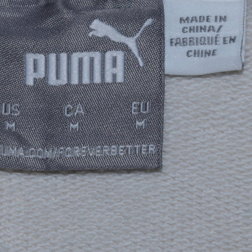 Puma Men’s Beige Pullover Hoodie M Regular Fit Sports Graphic