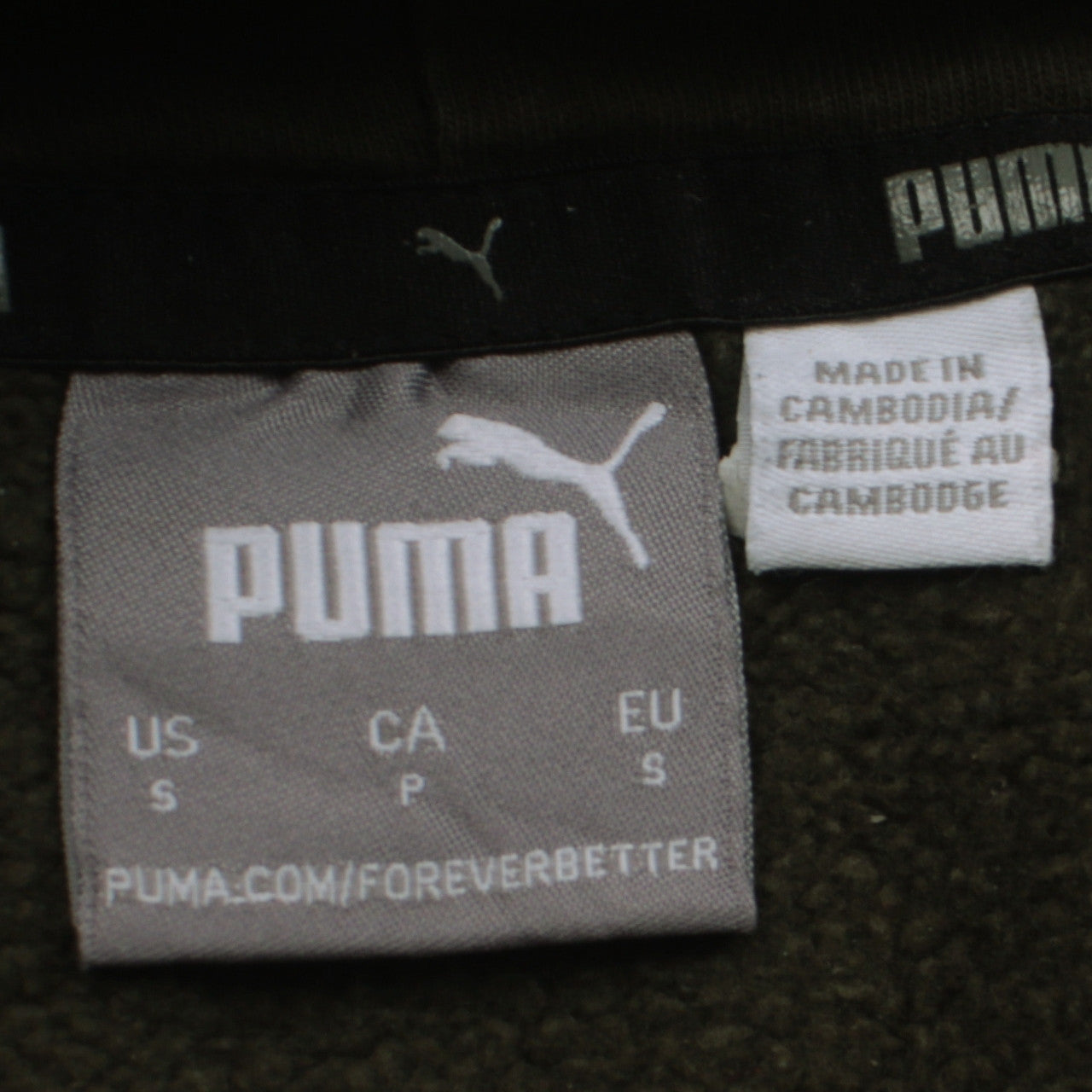 Puma Men's Green Pullover Hoodie Small Graphic Logo Sweatshirt
