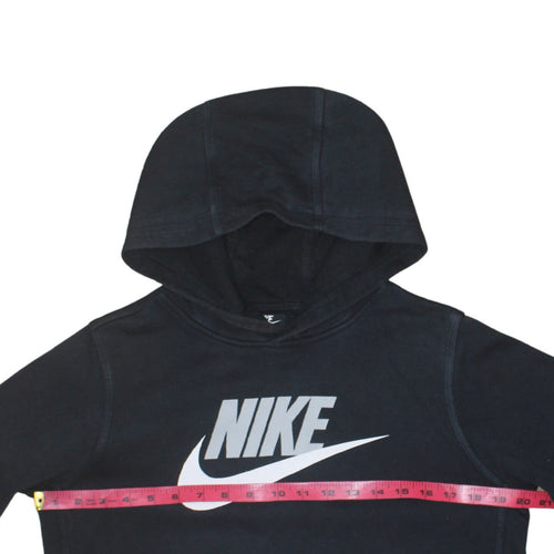 Nike Boys Black XL Pullover Hoodie with Logo Print Standard Fit