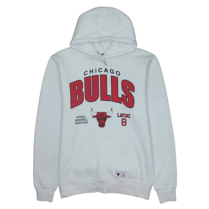 Primark NBA Chicago Bulls White Hoodie Men L Pullover Graphic Print