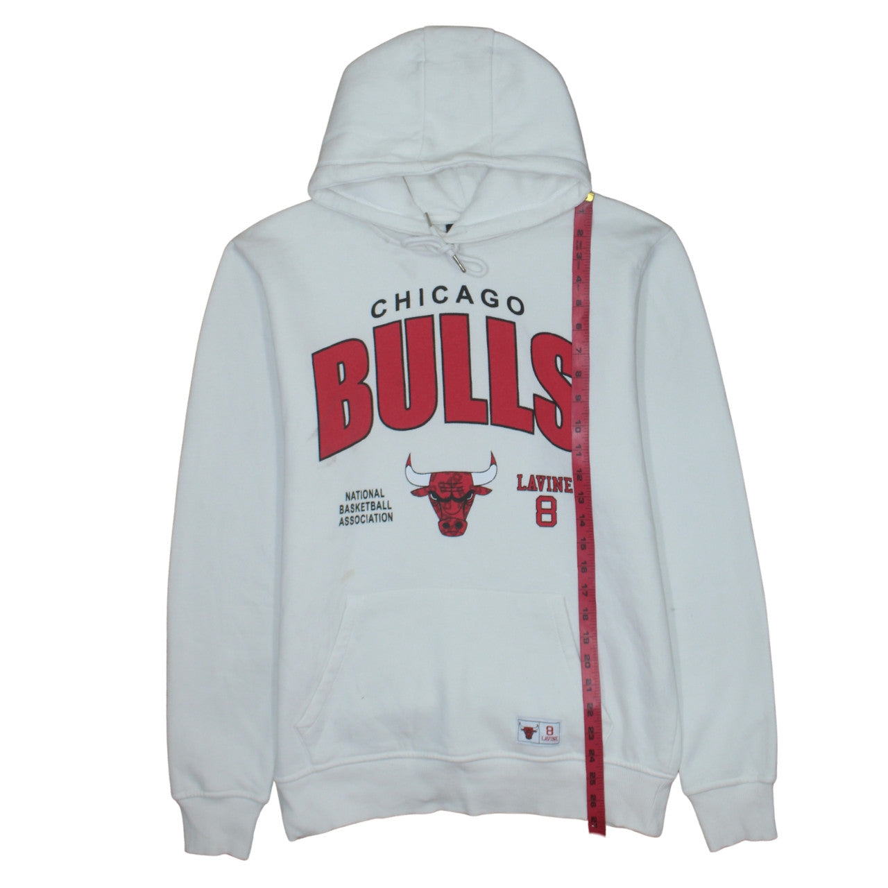 Primark NBA Chicago Bulls White Hoodie Men L Pullover Graphic Print