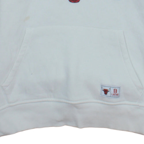 Primark NBA Chicago Bulls White Hoodie Men L Pullover Graphic Print