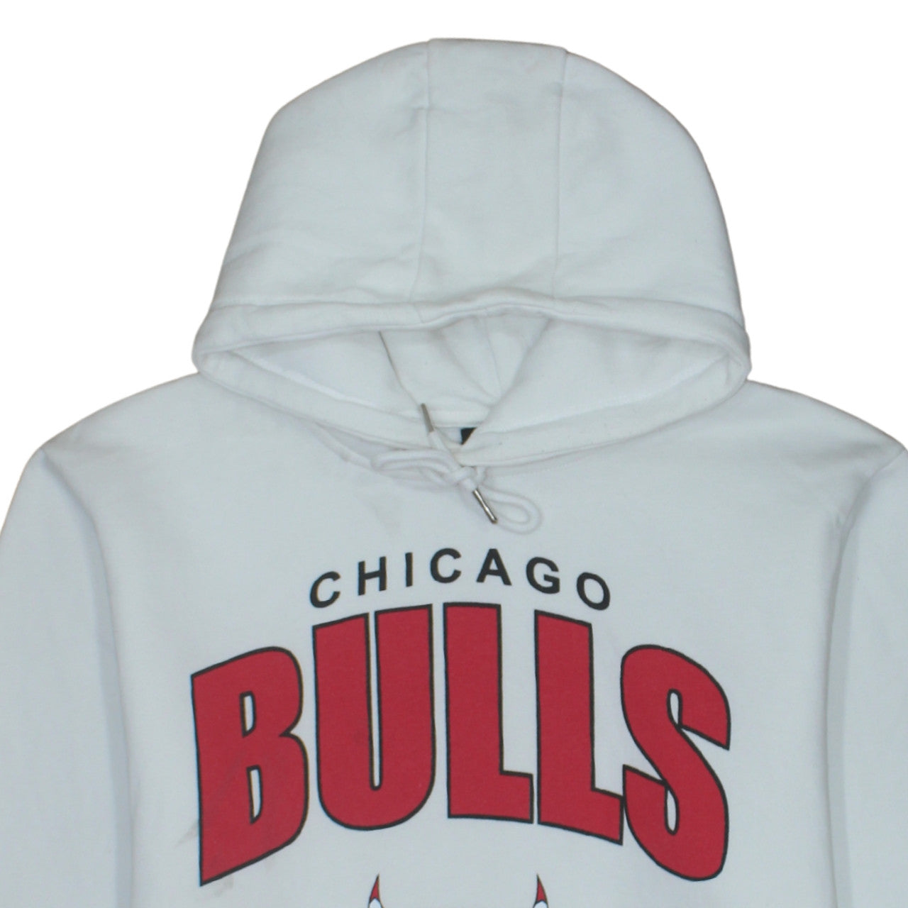 Primark NBA Chicago Bulls White Hoodie Men L Pullover Graphic Print