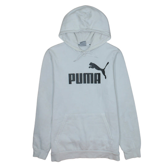 PUMA Men's White Pullover Hoodie Small Regular Fit Sportswear