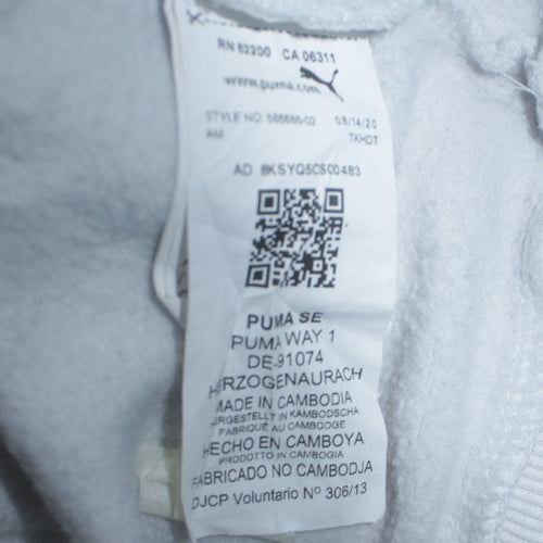 PUMA Men's White Pullover Hoodie Small Regular Fit Sportswear